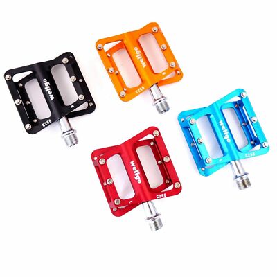 Wellgo C266 MTB Trekking Flat/Platform Pedal-Black-Blue-Red-Orange(Gold) z