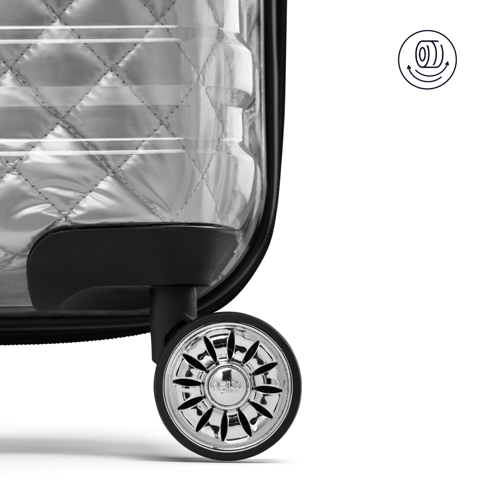 Hardside Clear Carry Lugagge 20 In Multi Stage Telescopic Trolley Handle System
