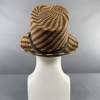 MAKINS Brown Beige Woven Straw Hat