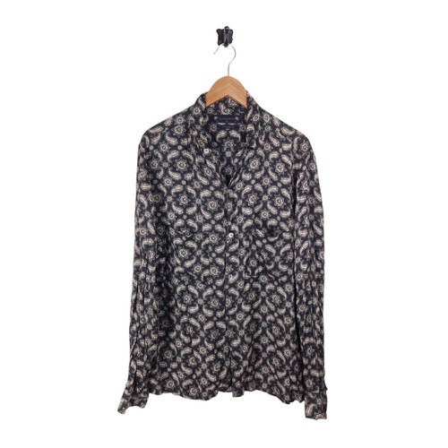 Mens All Saints 'Mitte' Shirt Floral Long Sleeve Relaxed Fit Large