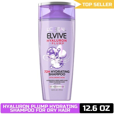 L'Oreal Paris Elvive Hyaluron Plump Hydrating Shampoo, 12.6 Fl Oz