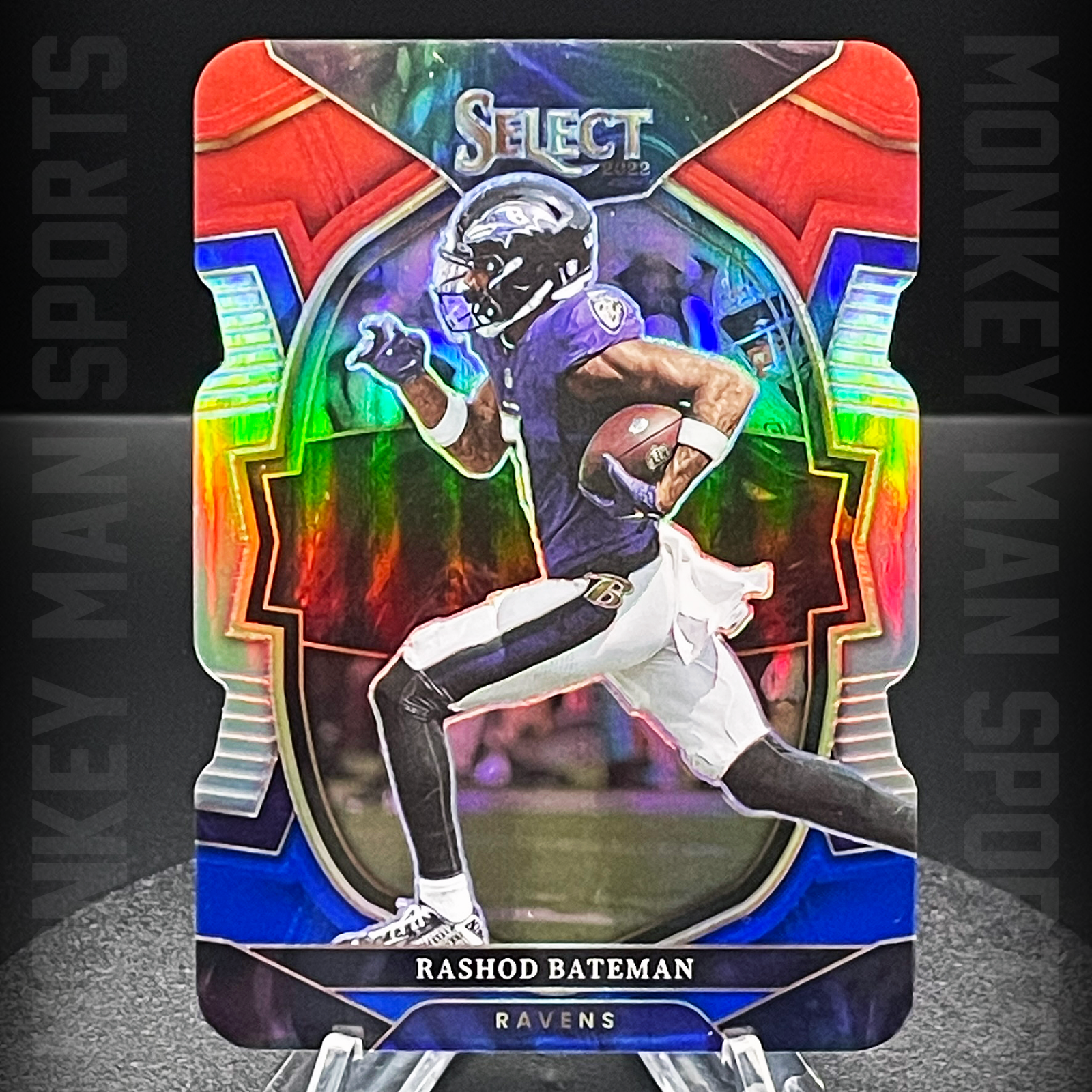 2022 Select Football - Rashod Bateman - #75 RED BLUE PRIZM SILVER
