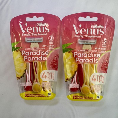 Gillette Venus Paradise Scented 4 Pack Lot Of 2