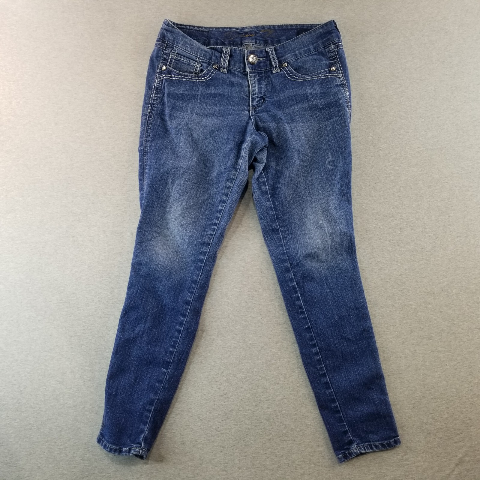 Seven7 Jeans Womens Sz 8 Legging DarkWash Stretch Mat. Normcore Cute Trendy Nice