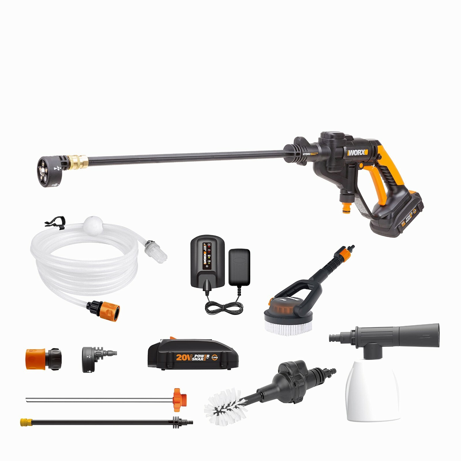 20V Cordless Pressure Washer, Portable Power Hydroshot Cleaner w/ Accessories