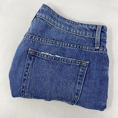 Frame Women's 28 Cut Off Blue Denim Distressed Destroyed Le Grande Garcon Shorts