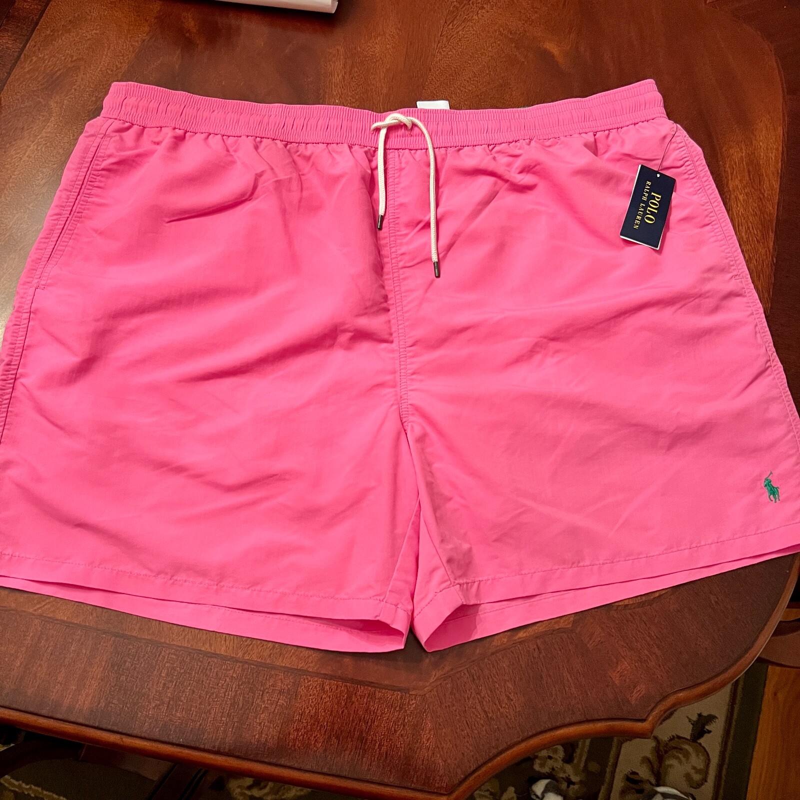 【関税&送料込】Polo Ralph Lauren Pink Striped Swim Trunks Ralph Lauren Traveler Bengal Stripe Swimming Shorts Pink