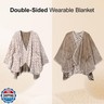 Bcareself Double-Sided Wearable Blanket, Ultra Soft Flannel Shawl, Reversible, with Pockets, for Women and Men, Home, Travel, Gift (Mink Brown, 58'' x 64'')