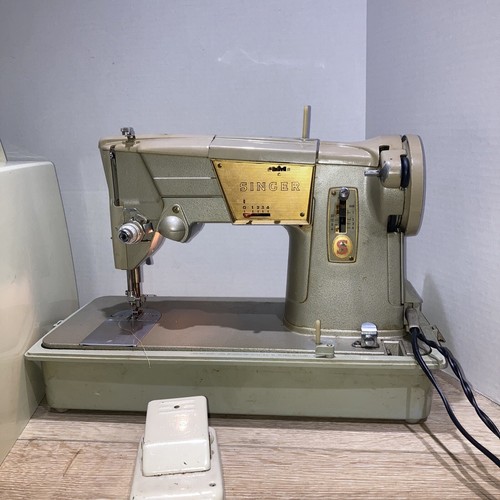 VTG 1960's Singer Sewing Machine 328k Made in UK Great Britain w Pedal Repair**