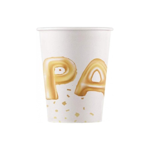 Procos Metallic Party Paper Cups 200ml 8 Pack