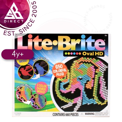 Lite Brite Oval HD Easy Fun Play Game Multicolor 5 Light Mode Create & Learn 4y+