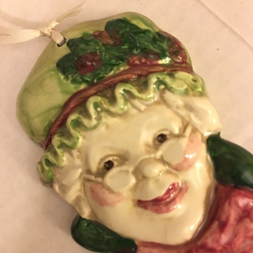 Gail Pittman Ceramic Christmas Ornament Mrs Claus Signed 03 EUC!