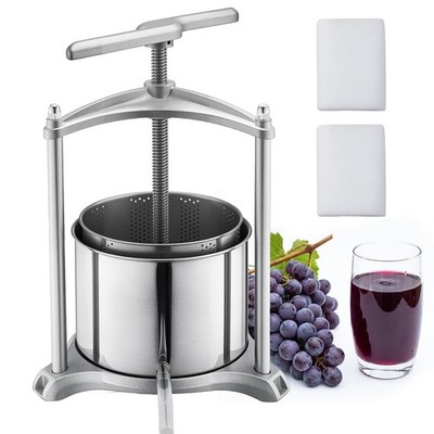 Buy VEVOR Fruit Wine Press 1.6 Gallon/6L, Stainless Steel Manual Juice Maker