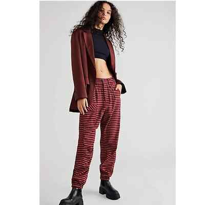 Free People Back Street Pants S 6 Women's Casual Striped Harem Pant NEW 37694