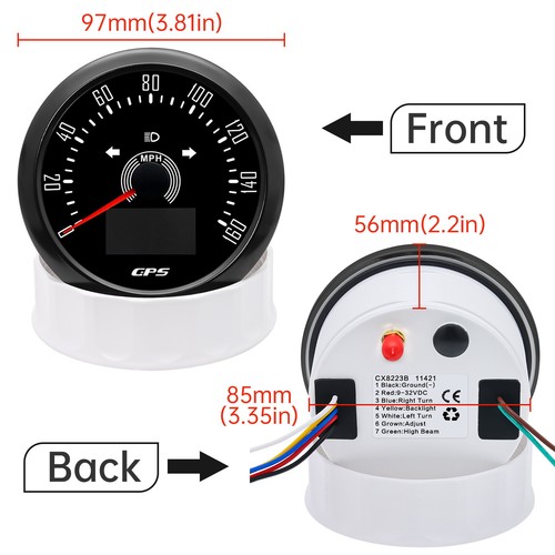 6 Gauge Set 85mm Boat GPS Speedometer 160MPH&Tacho 8000RPM Gauge with Sensor 