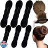 Lekgavd 6 PCS Hair Bun Maker, 2 Sizes Sponge Hair Updo Shaper for Women, Classic Lazy Hair Curler Clip Ties, Hair Styling Accessories for Long, Curly, Straight Hair - Black