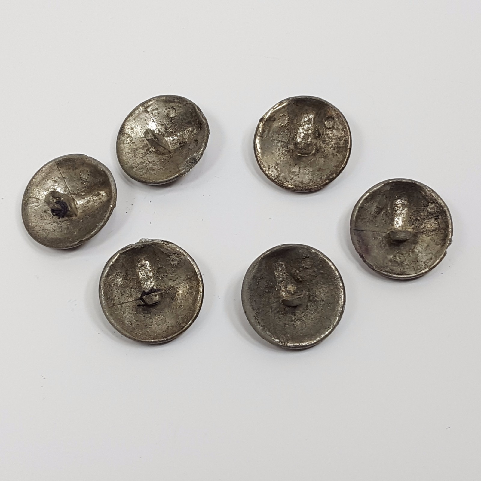Vintage Metal 8 Point Buck Deer Stag Head Buttons Set Of 6 Shank Backs