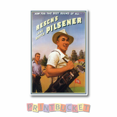 Resch's Golf sticker 150mm quality water/fade proof vinyl beer fridge man cave