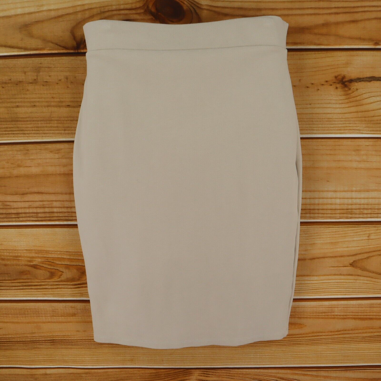 Womens L Biege Cotton Blend Stretch Waist Pull-on