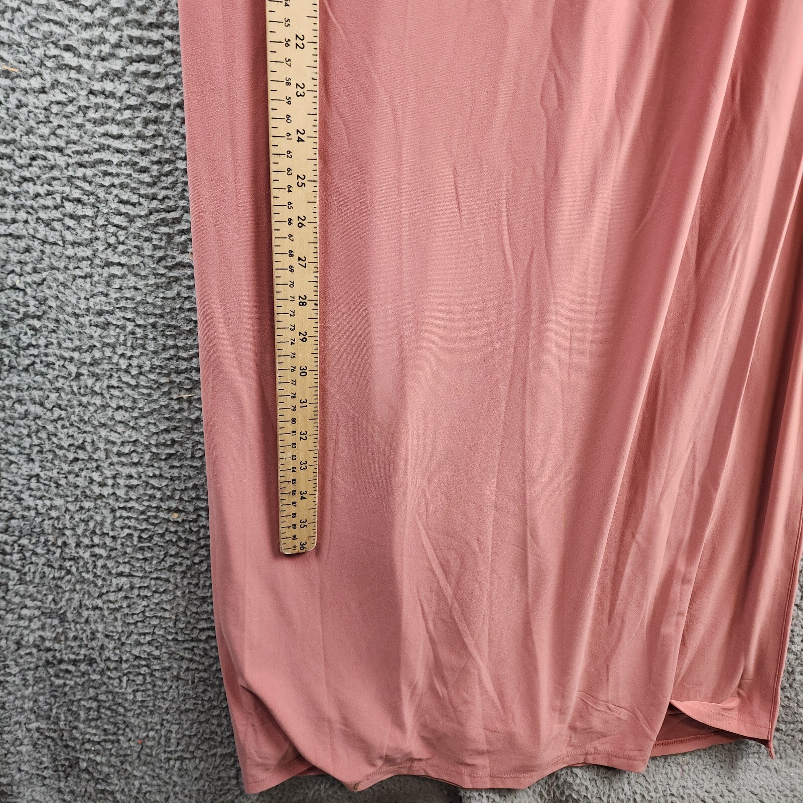 Lauren Ralph Lauren Jersey Off-the-Shoulder Gown Womens 6 Pink Mahogany Side Zip - Picture 10 of 15