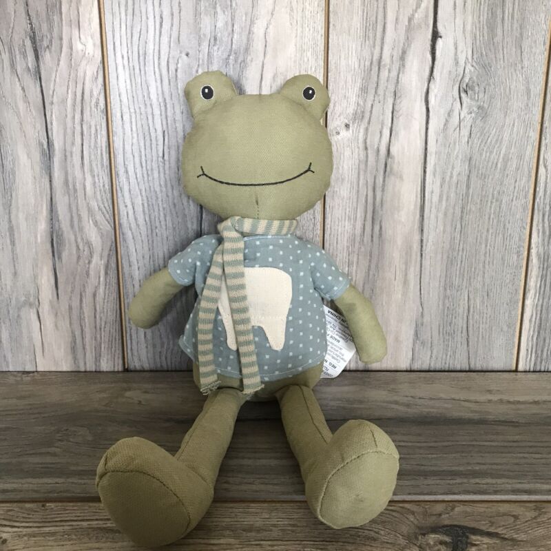 Creative co-op Tooth Fairy Green Frog Tooth Pocket 17” Plush Bedtime Lovey