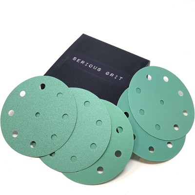 5-Inch 9-Hole Sanding Discs Assortment - 80, 120, 150, 180, 220 Grit (10 of e...