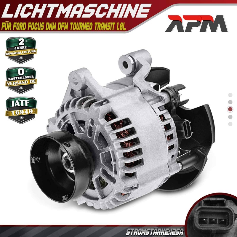 Lichtmaschine Generator 125a FÃ¼R Ford Focus Dnw Dfw Tourneo Transit Connect 1.8l
