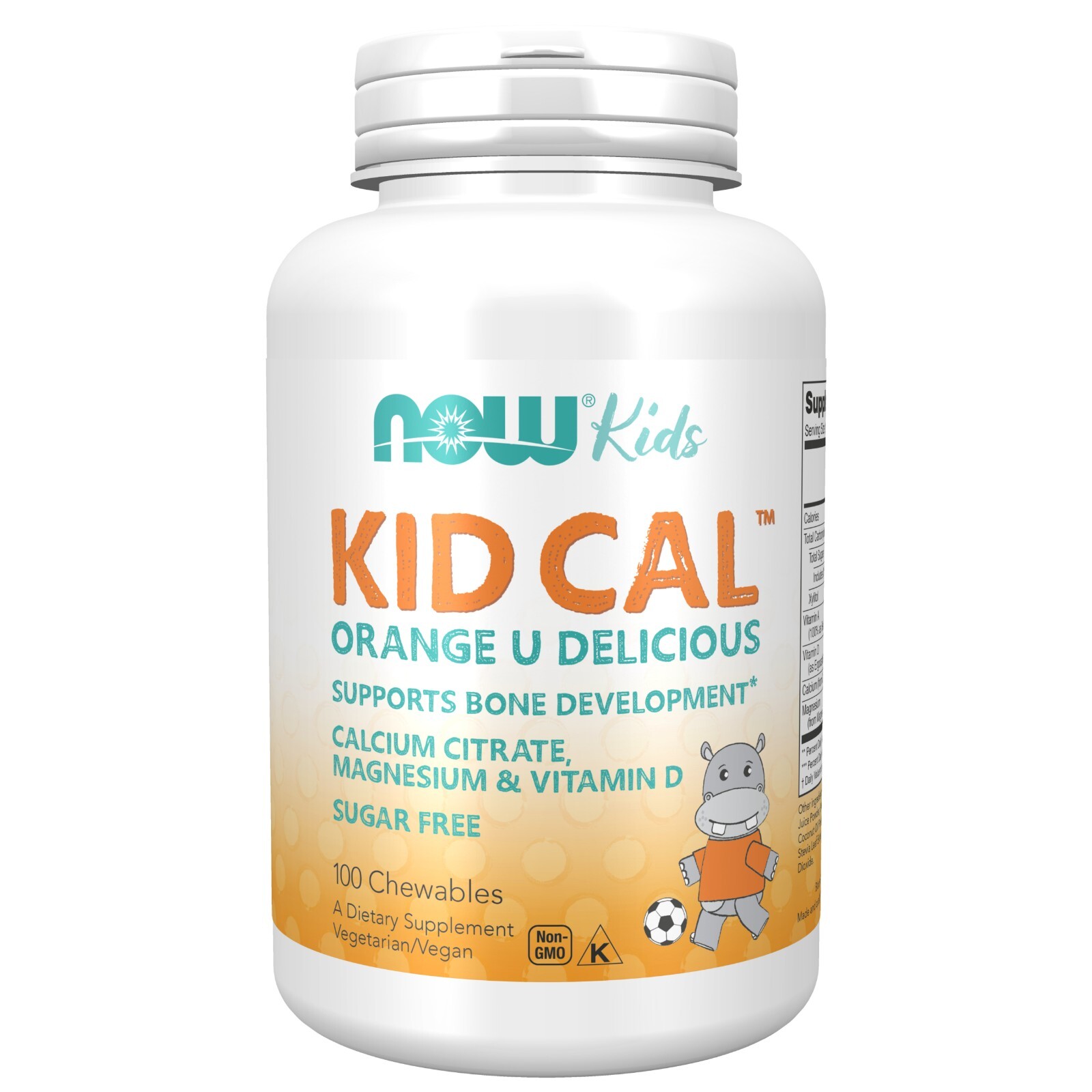 NOW Foods Kid-Cal Orange U Вкусный жевательный кальций, 100 жевательных пастилок