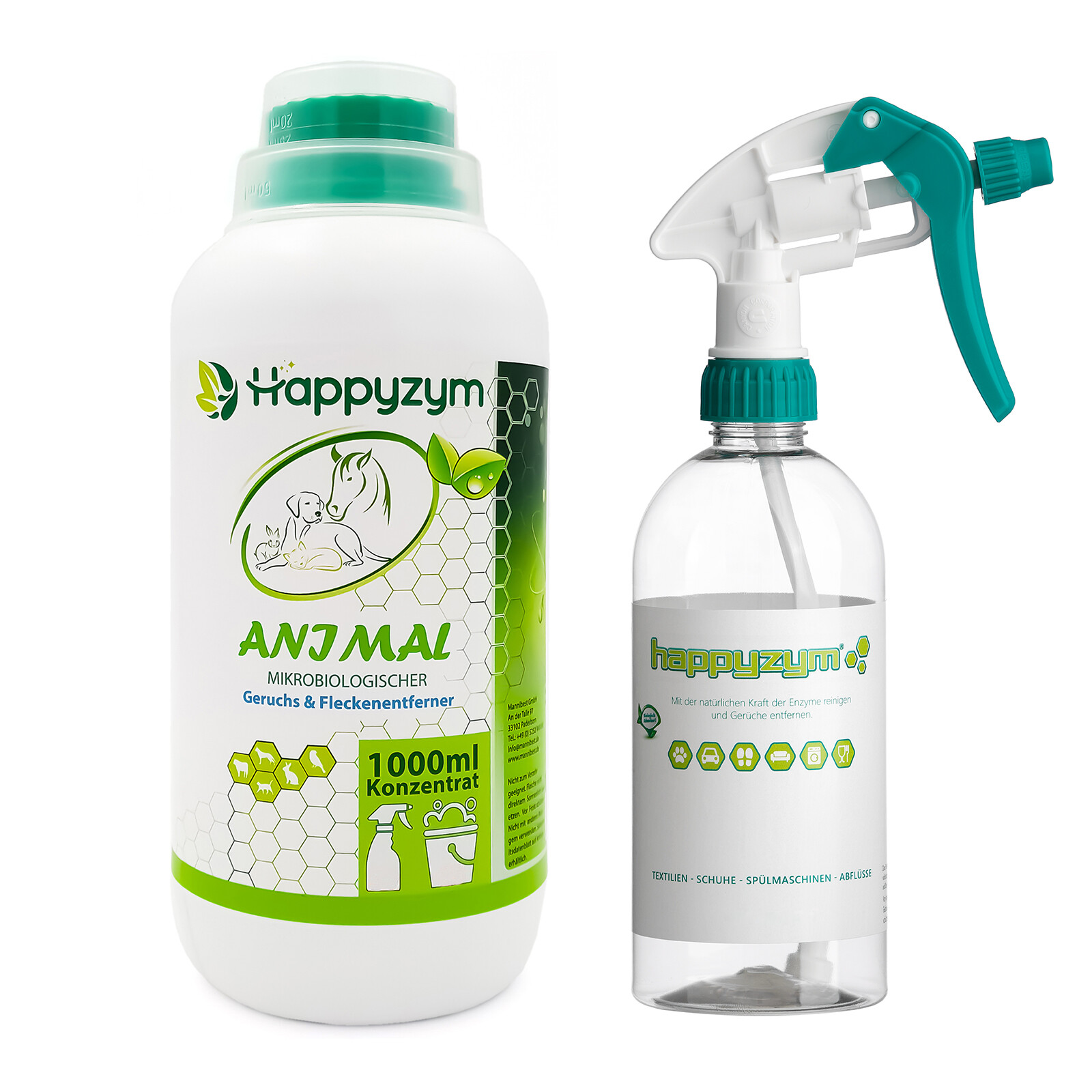 Happyzym Mikrobiologischer Enzymreiniger - Geruchs- und Fleckenentferner 1000ml