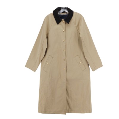 J CREW Long Barn Jacket Waxed Cotton Twill Khaki Removable Liner SMALL - READ!!