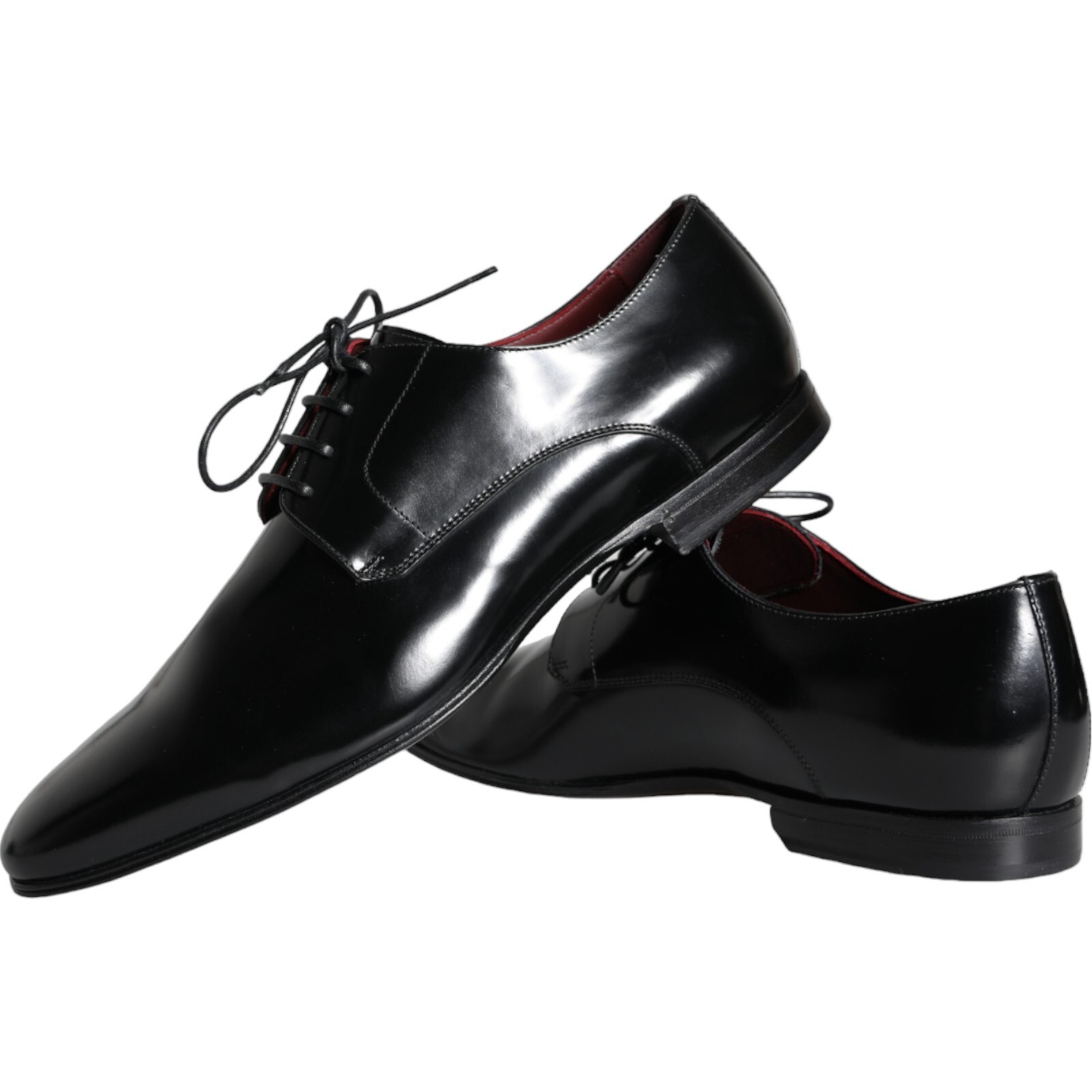 Pre-owned Dolce & Gabbana Shoes Black Calfskin Leather Derby Dress Men Eu43 / Us10 900usd