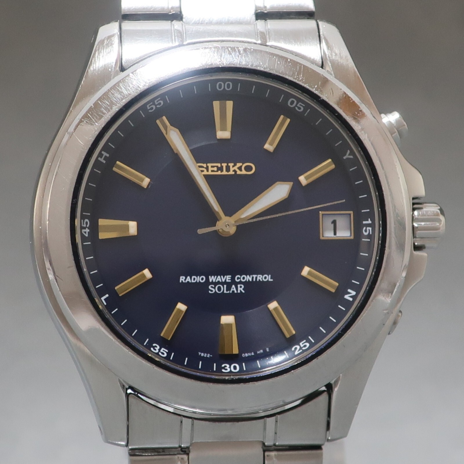 SEIKO セイコー　ソーラー電波時計　7B22-OAYO セイコー SEIKO ラウンドフェイス デイト 電波 7B22-0AY0