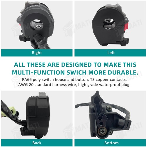 Start Stop Switch & Ignition Key Switch for Yamaha Raptor 350 660 YFM350 YFM660R