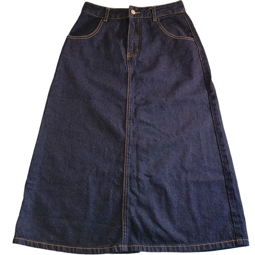 【SATIIIZ】Rowenie Black Blue Denim Skirt Almost Famous Dark Modern Blue Stretch Denim Mini Skirt 11
