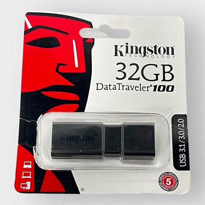 Kingston DataTraveler 100 G3 32GB USB Flash Drive - DT100G3/32GB NEW SEALED