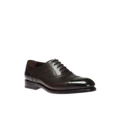 

Мужские оксфорды Salvatore Ferragamo Baron Stone Calf США 8 E, Черный