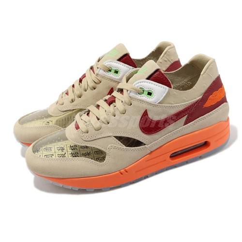 

Мужские повседневные кроссовки унисекс Nike CLOT x Air Max 1 Kiss of Death 2021 бежевые DD1870-100, Бежевый, Air Max 1 / Clot Hk