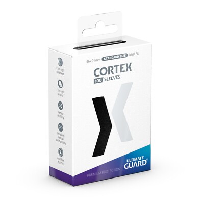 (100-Pack) Ultimate Guard Cortex BLACK GLOSS Gaming Card Sleeves Standard Size