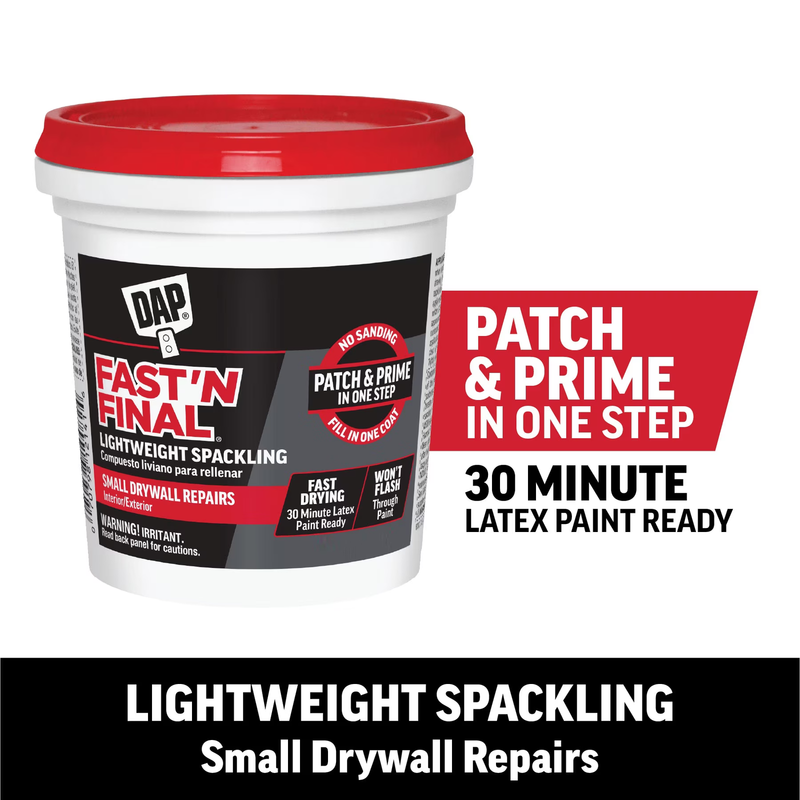 Fast 'N Final® 16 Oz White Lightweight Spackle Multi Surface Use