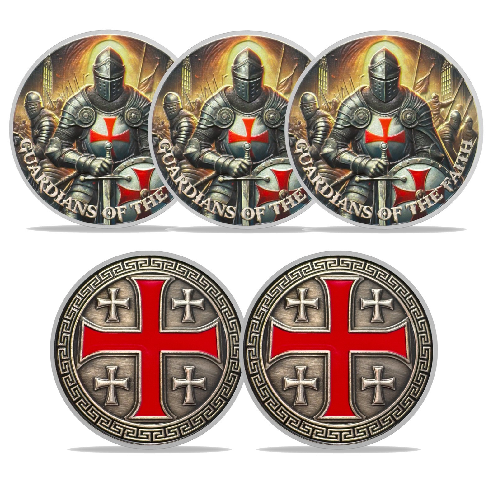 5XCrusader Knight Templar Guardians of the Faith Coin