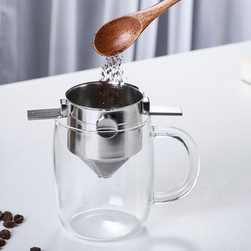 Fine Mesh Coffee Filter Pour Over Coffee Dripper Filter Stainless Steel For Tea