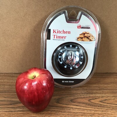 New Black 60 Minute Kitchen Timer by Culinary Elements NIB Sealed Package