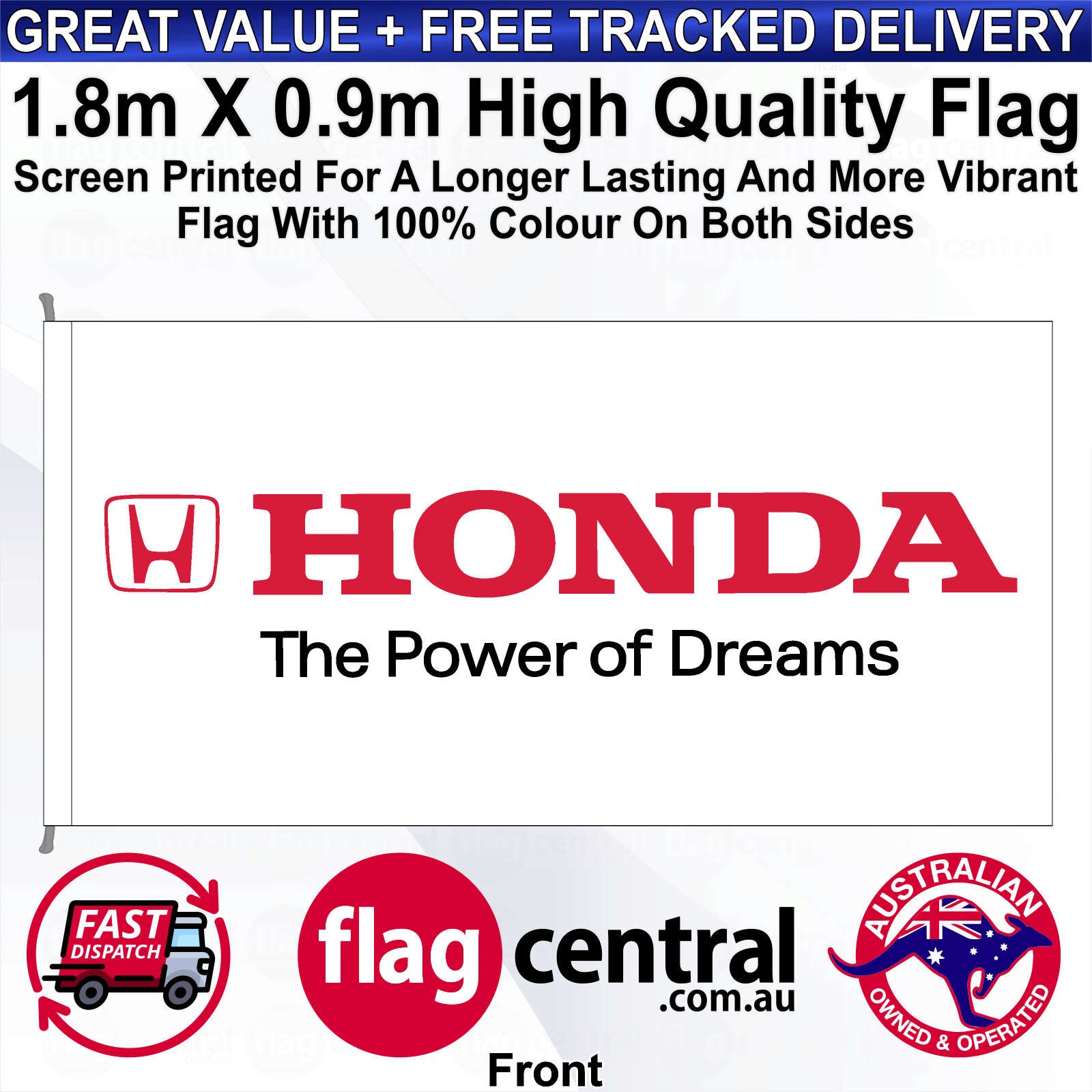 HONDA - The Power of Dreams White Standard 180cm x 90cm Flag