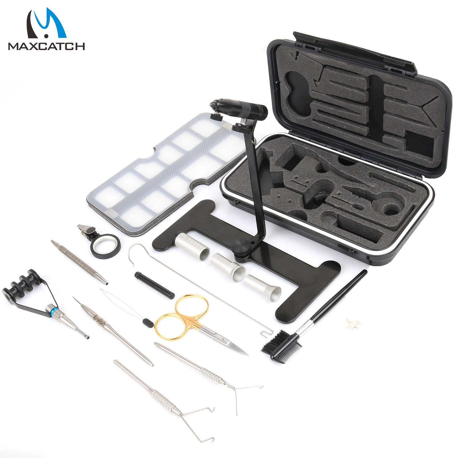 Maxcatch Rotary Fly Tying Vise Travel Alloy Fishing Tool Fly Fishing Tackle Kit