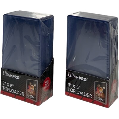 (50-Count) Ultra Pro 3'' x 5'' Toploaders Card Holder 3x5 Tall Rigid (2 Packs)