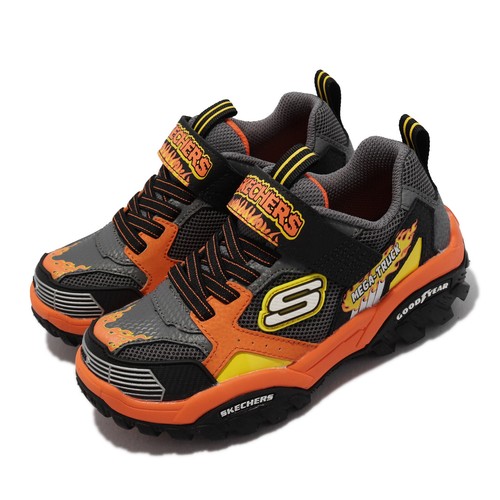 

Ремешок Skechers Turbo Speed Black Grey Orange Kids Preschool Casual 403760-LBGOR, Черный, Turbo Speed