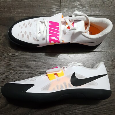 NIKE Zoom Rival SD 2 Throwing Shoes Mens 10 White Black Hot Pink Orange