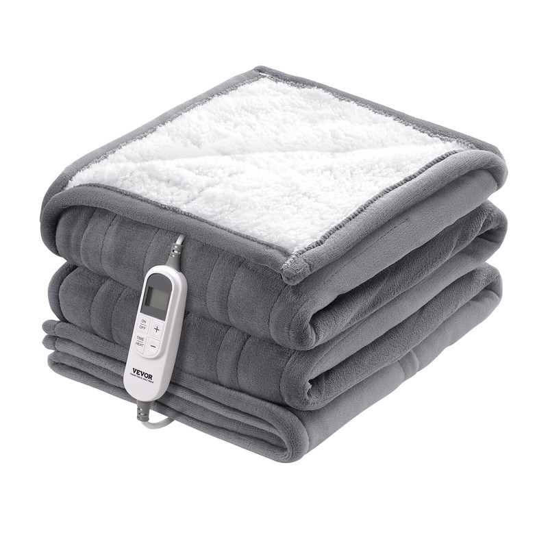 Vevor Couverture Chauffante ÃLectrique Flanelle Et Laine D'Agneau 130x180 Cm