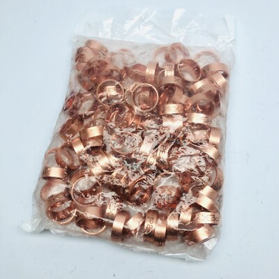 QTY OF 100 VIEGA 43640 3/4''PURE FLOW CRIMP RING COPPER