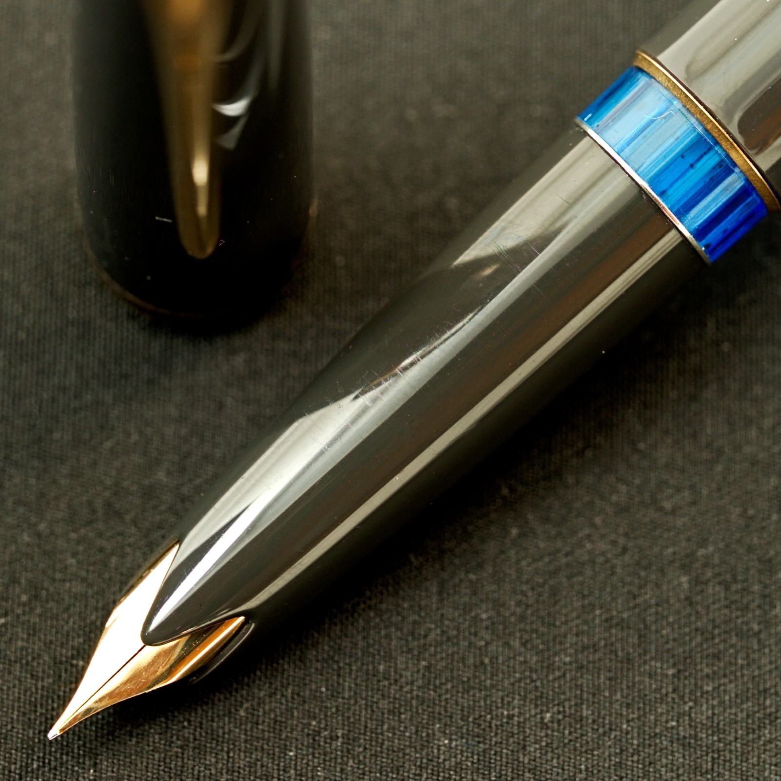 Authentic Vintage 1960s Montblanc 24 Rare Grey 14C Wing Nib EF No Crack Serviced